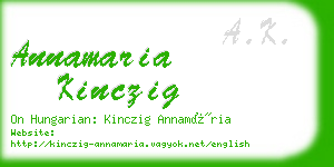 annamaria kinczig business card